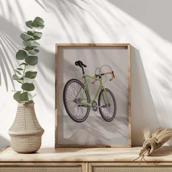 Modernes Rennrad Poster als stilvolles Wandbild – perfekte Fahrrad-Dekoration für Zuhause oder Büro, ideal als Fahrrad Geschenk für Radfahrer und Radsport-Liebhaber.