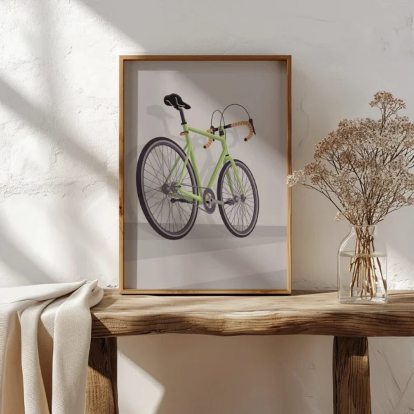 Modernes Rennrad Poster als stilvolles Wandbild – perfekte Fahrrad-Dekoration für Zuhause oder Büro, ideal als Fahrrad Geschenk für Radfahrer und Radsport-Liebhaber.