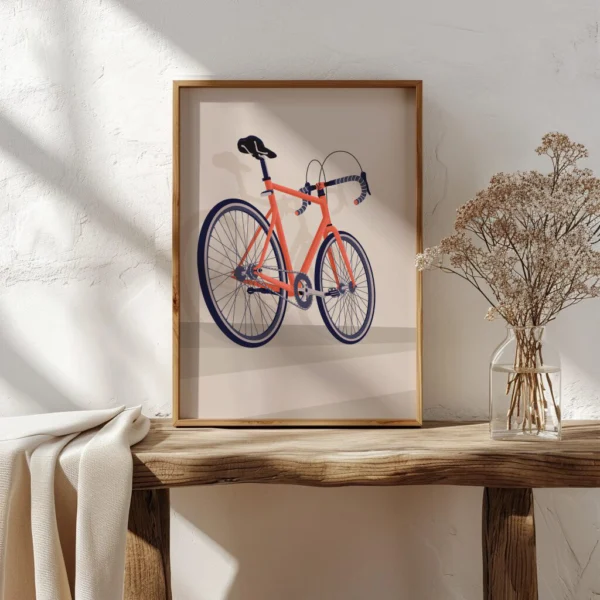 Modernes Rennrad Poster als stilvolles Wandbild – perfekte Fahrrad-Dekoration für Zuhause oder Büro, ideal als Fahrrad Geschenk für Radfahrer und Radsport-Liebhaber.