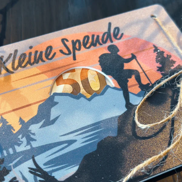 Geldgeschenk für Wanderer | Kleine Spende | Geldscheine verschenken