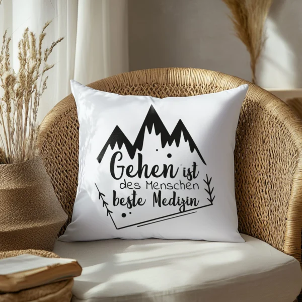 Wandern Kissen "Gehen ist des Menschen beste Medizin" Wanderer Geschenke – Bild 2
