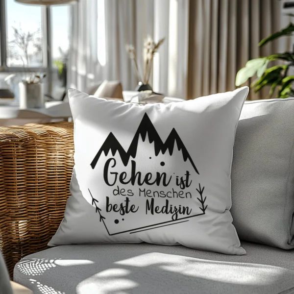Wandern Kissen "Gehen ist des Menschen beste Medizin" Wanderer Geschenke – Bild 4