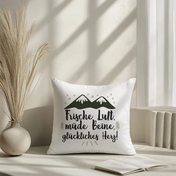Wandern Kissen "Frische Luft, müde Beine, glückliches Herz“ – Bild 4
