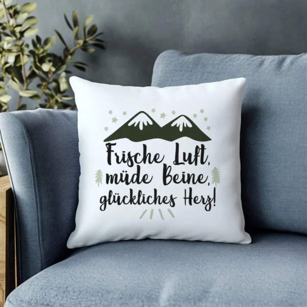 Wandern Kissen "Frische Luft, müde Beine, glückliches Herz“ – Bild 6