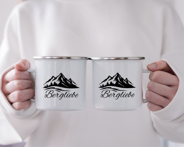 Emaille Tasse Wandern „Bergliebe“ – Bild 4