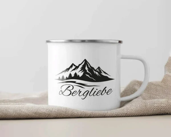 Emaille Tasse Wandern „Bergliebe“ – Bild 6