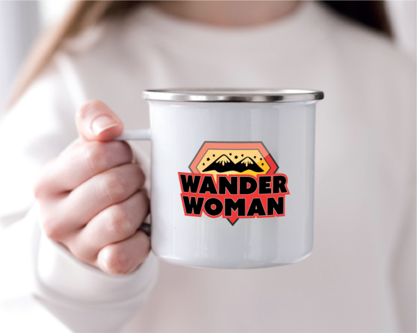 Emaille Tasse Wandern „Wander Woman“ – Bild 2
