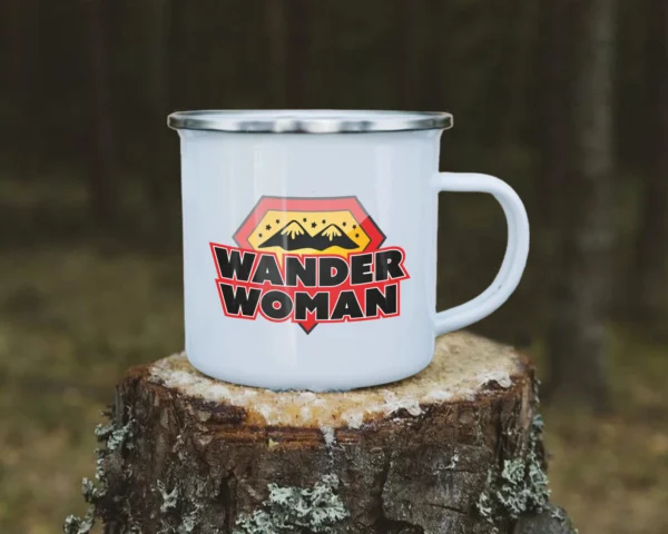 Emaille Tasse Wandern „Wander Woman“ – Bild 4