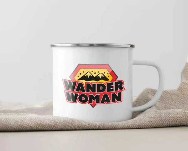 Emaille Tasse Wandern „Wander Woman“ – Bild 3