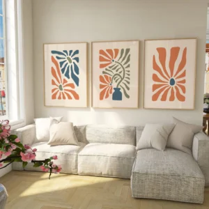 Wandbild Boho Stil I Boho Flowers – Dreiteiliges Set für natürliche Harmonie