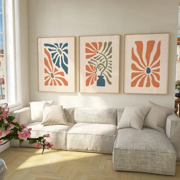 Wandbild Boho Stil I Boho Flowers – Dreiteiliges Set für natürliche Harmonie – Bild 5