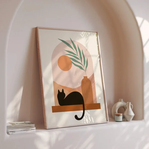 Boho Wandbild | Poster „Boho Cat“ | Wandbild Wandern – Bild 6