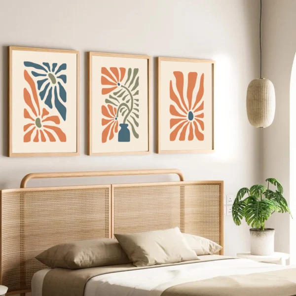Wandbild Boho Stil I Boho Flowers – Dreiteiliges Set für natürliche Harmonie – Bild 2