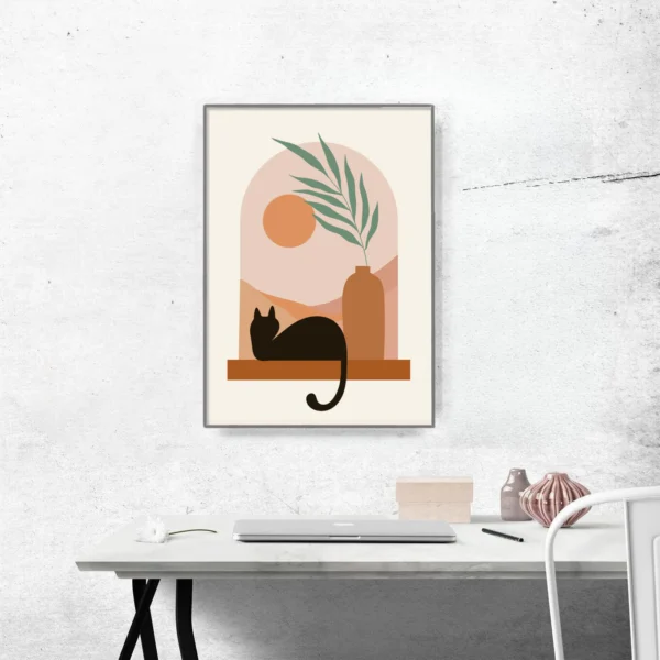 Boho Wandbild | Poster „Boho Cat“ | Wandbild Wandern – Bild 3