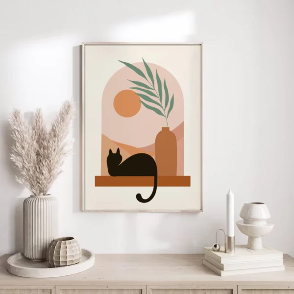 Boho Wandbild | Poster „Boho Cat“ | Wandbild Wandern – Bild 2
