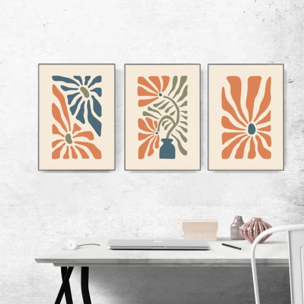 Wandbild Boho Stil I Boho Flowers – Dreiteiliges Set für natürliche Harmonie – Bild 4