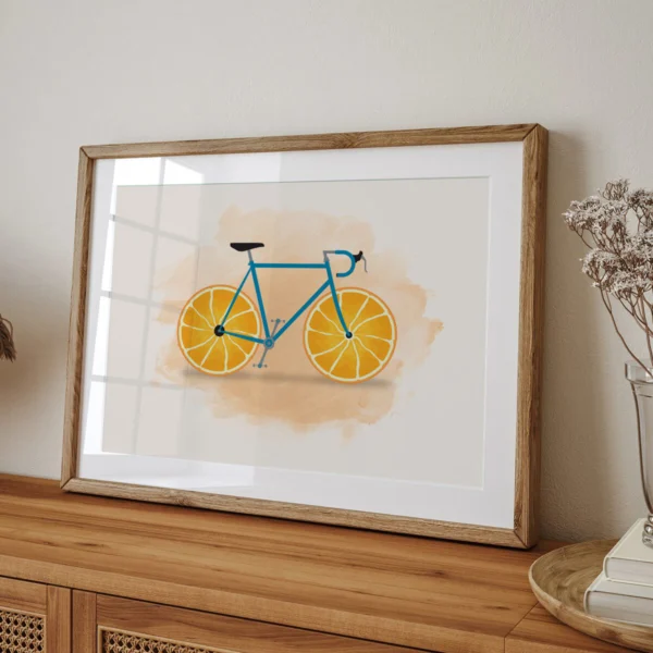 Poster Fahrrad „Fruit Wheels – Ride the Juicy Way“