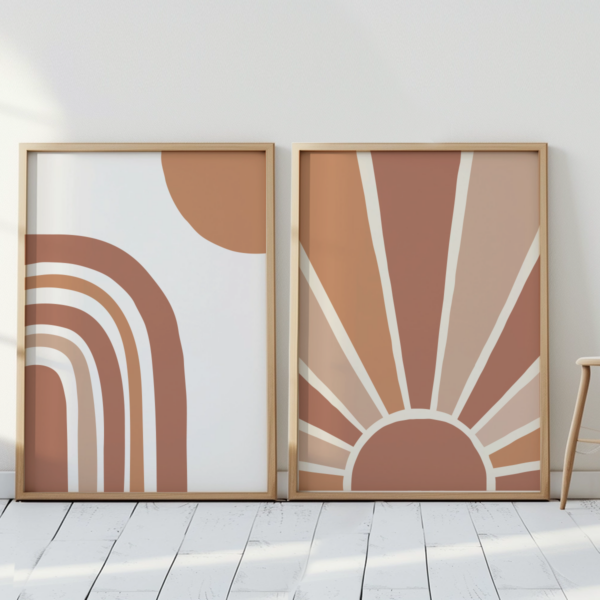 Wandbild "Rays & Rainbows" | Modern Boho Wandbild 2-teilig – Bild 7