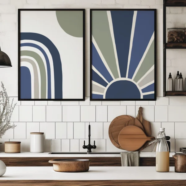 Wandbild "Rays & Rainbows" | Modern Boho Wandbild 2-teilig – Bild 2