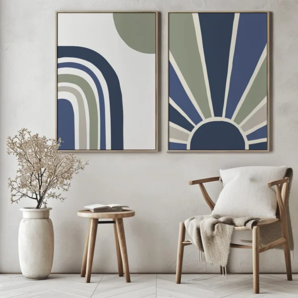Wandbild "Rays & Rainbows" | Modern Boho Wandbild 2-teilig – Bild 8