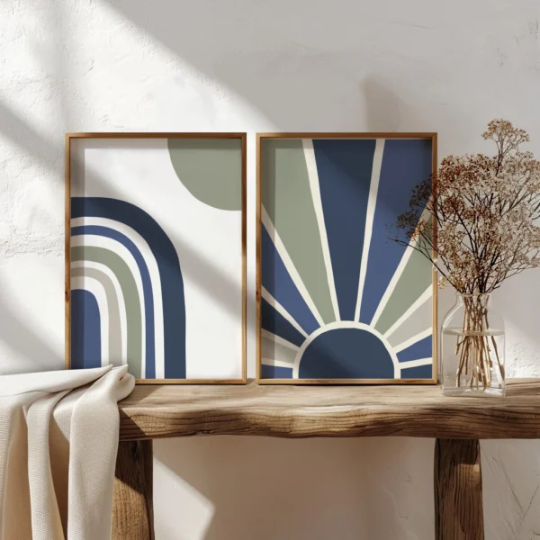 Wandbild "Rays & Rainbows" | Modern Boho Wandbild 2-teilig – Bild 5