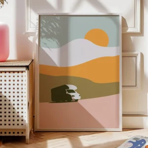 Camping Poster | Wandbild  "Rolling Hills"| Artwork für Camping Fans