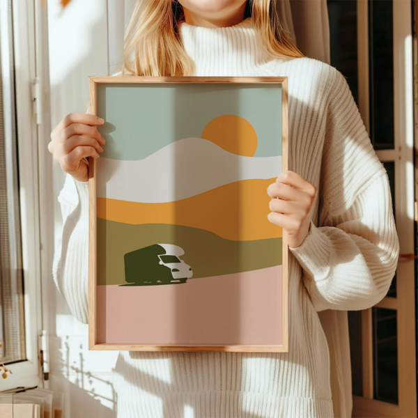 Camping Poster | Wandbild  "Rolling Hills"| Artwork für Camping Fans – Bild 3