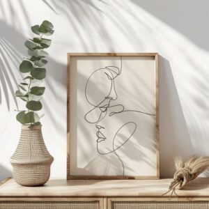 Boho Bild „One Line Connection“ Boho Deko