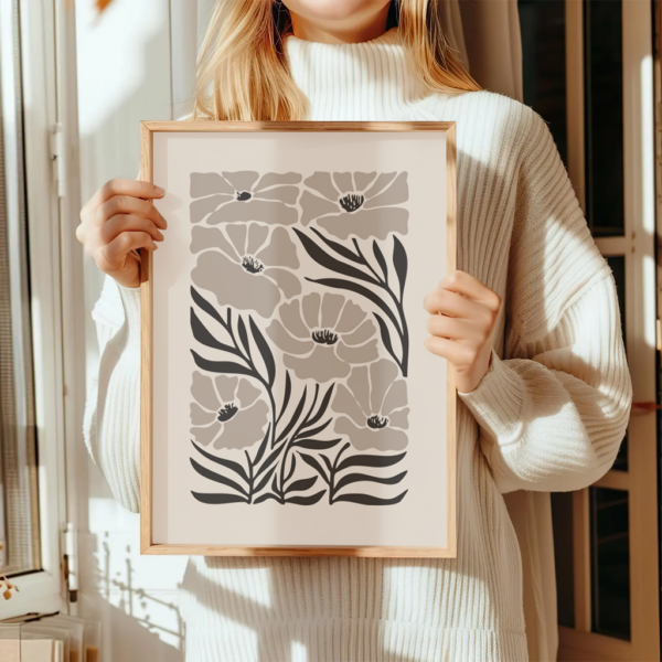 Boho Wandbild | Poster „Black Bloom“ | Wandbild Wandern – Bild 4