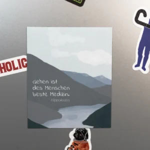 Wandern Kühlschrankmagnet - "Gehen ist des Menschen beste Medizin"