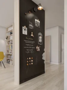 magnettafel-wand-wohnzimmer-Leere Wände kreativ gestalten