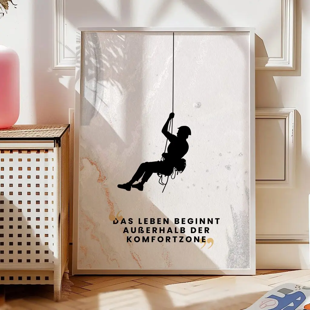 Klettern Poster "Außerhalb der Komfortzone" 1 Klettern Poster Außerhalb der Komfortzone19-A1