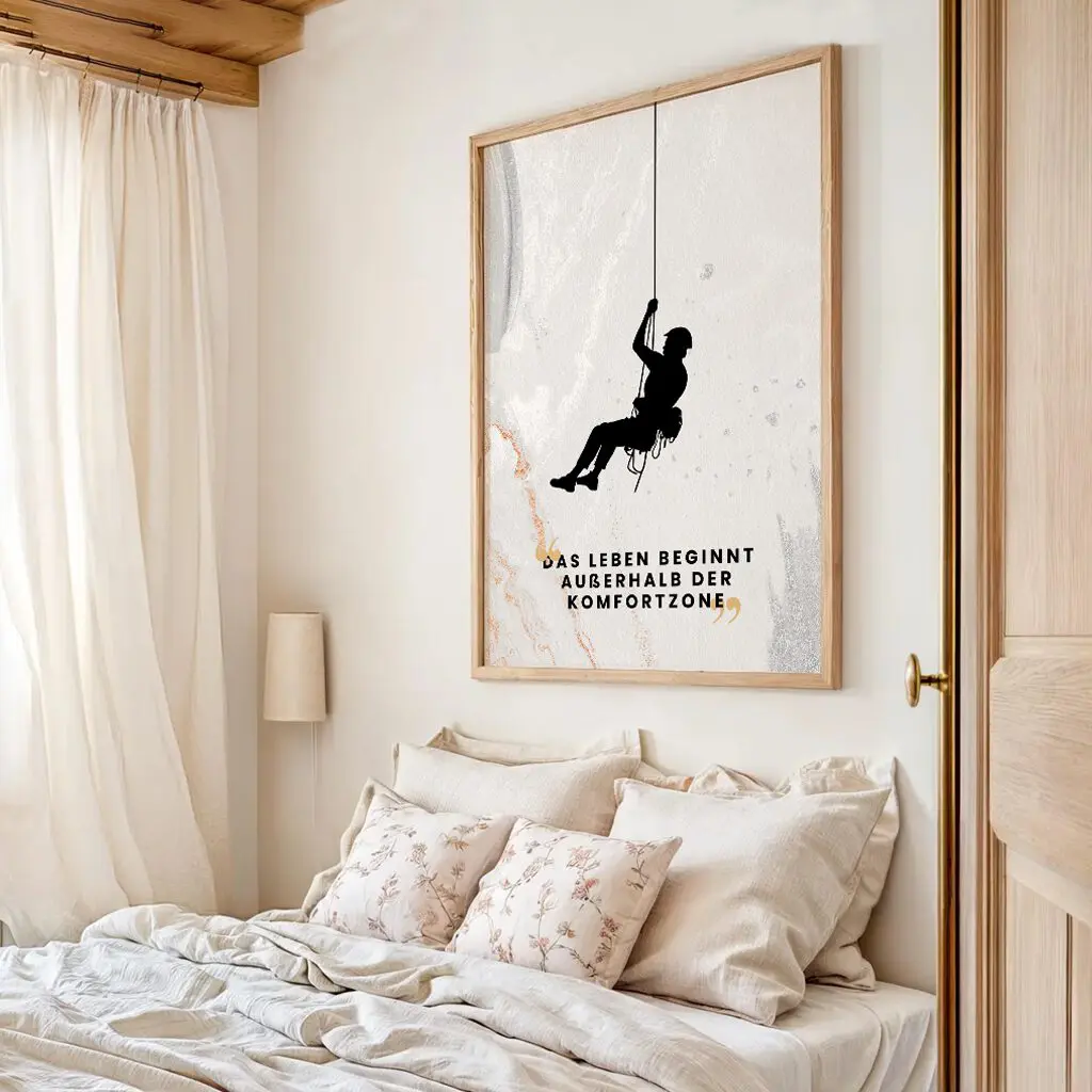 Klettern Poster "Außerhalb der Komfortzone" 3 Klettern Poster Außerhalb der Komfortzone19-A2