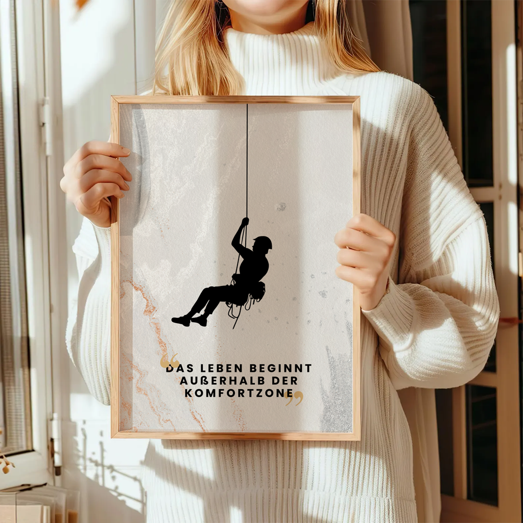 Klettern Poster "Außerhalb der Komfortzone" 2 Klettern Poster Außerhalb der Komfortzone19-A3-2