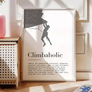 Klettern Poster Climbaholic – DefinitionA1-07