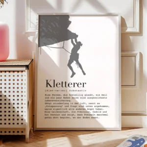 Klettern Poster Kletterer – DefinitionA1-06