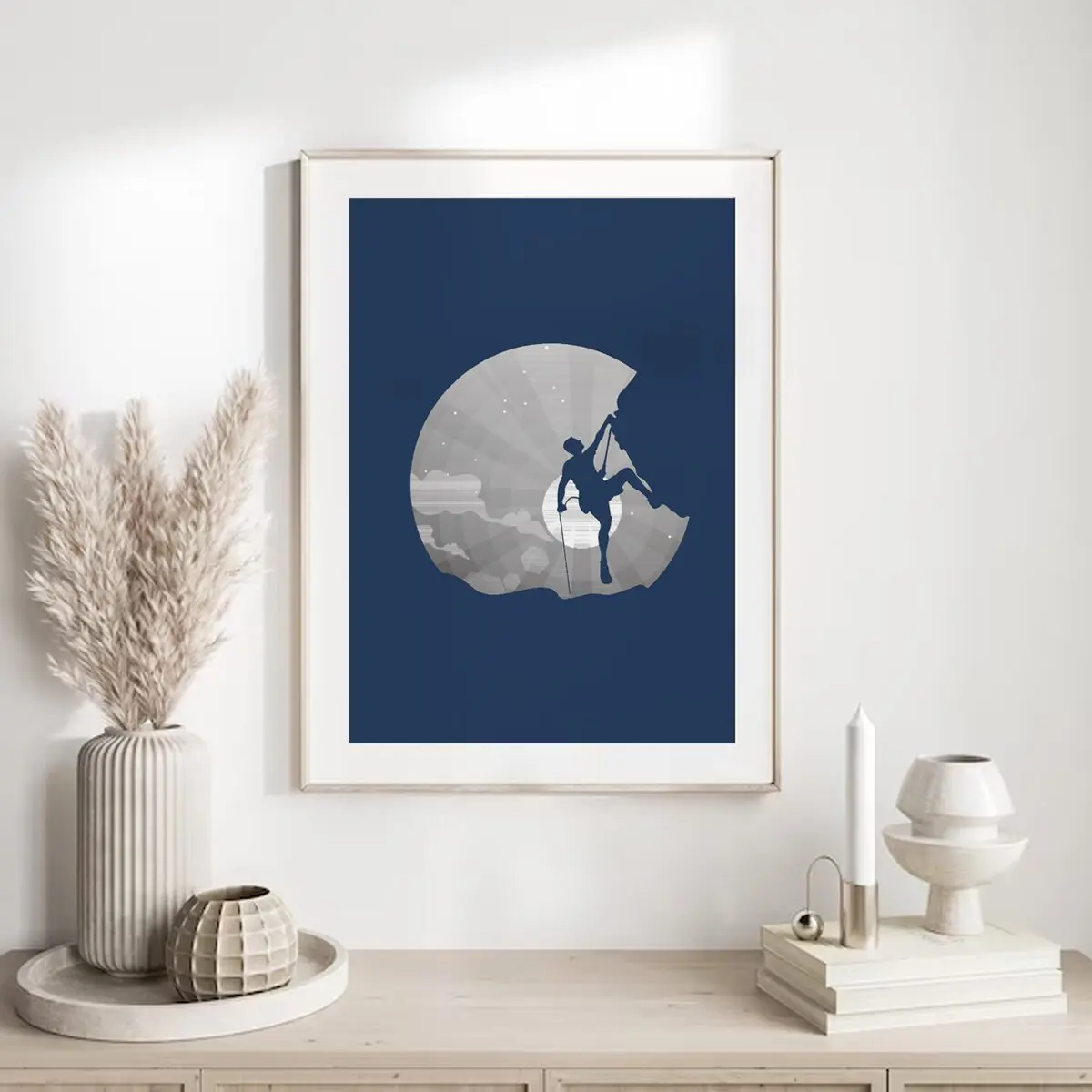 Klettern Poster "Moonlight Climb" 7 Klettern Poster Moonlight Climb13-A4