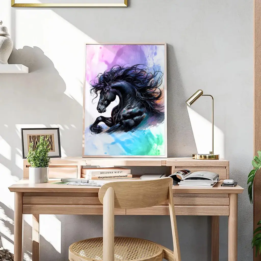 Pferde Poster "Midnight Surge" 6 Pferde Poster Midnight Surge16-A3