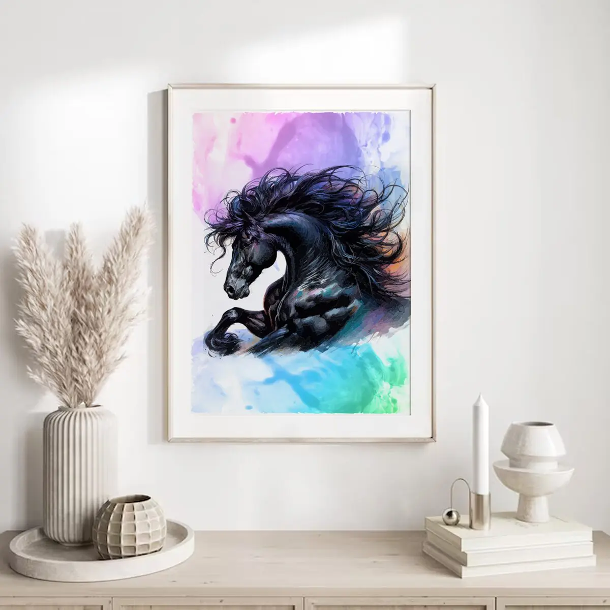 Pferde Poster "Midnight Surge" 7 Pferde Poster Midnight Surge16-A4