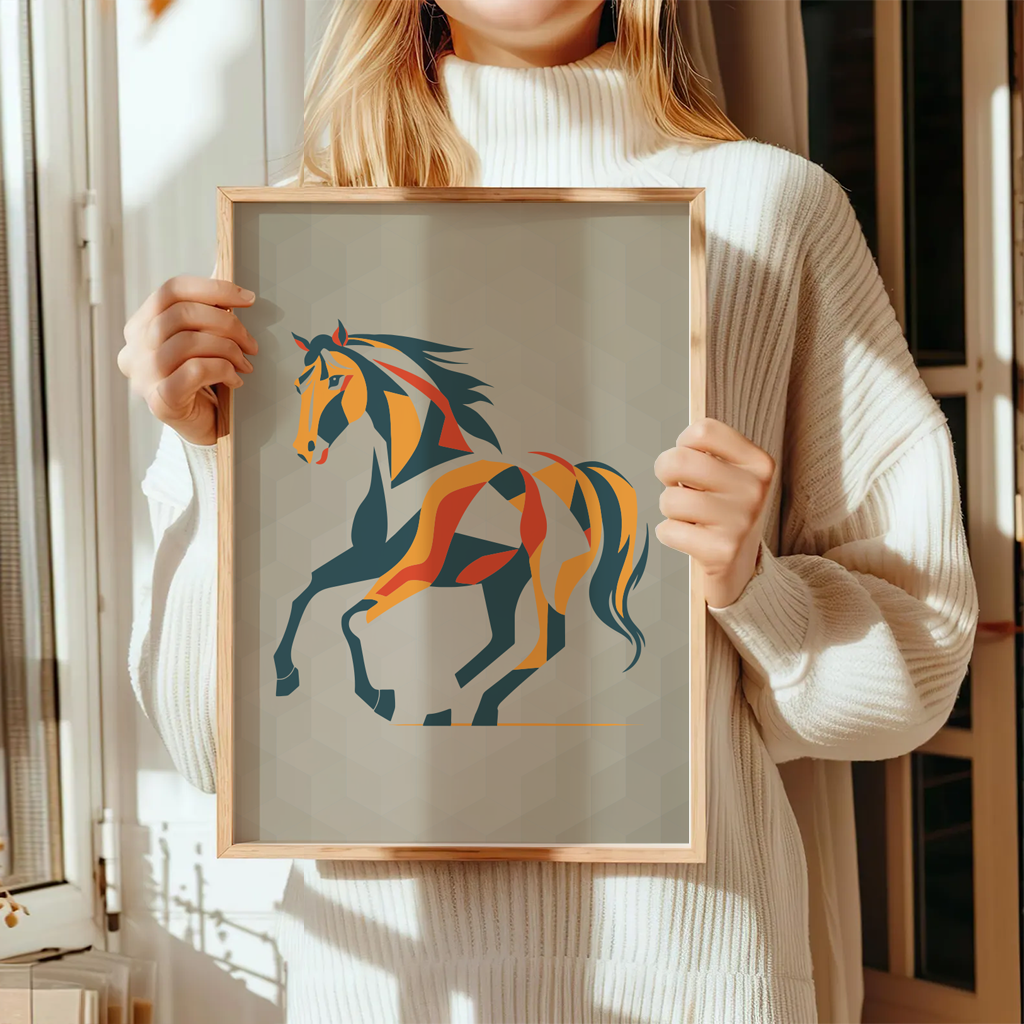 Pferde Poster "Modern Spirit" 5 Pferde Poster Modern Spirit9-A3-2