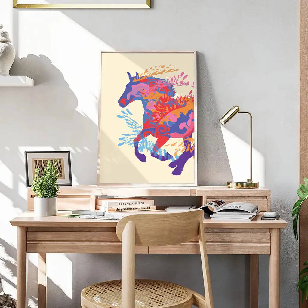 Pferde Poster "Wild Colors" 6 Pferde Poster Wild Colors4-A3