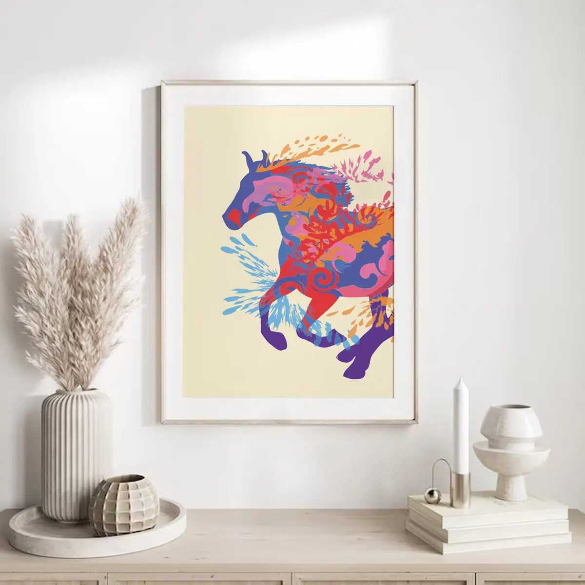 Pferde Poster "Wild Colors" 7 Pferde Poster Wild Colors4-A4