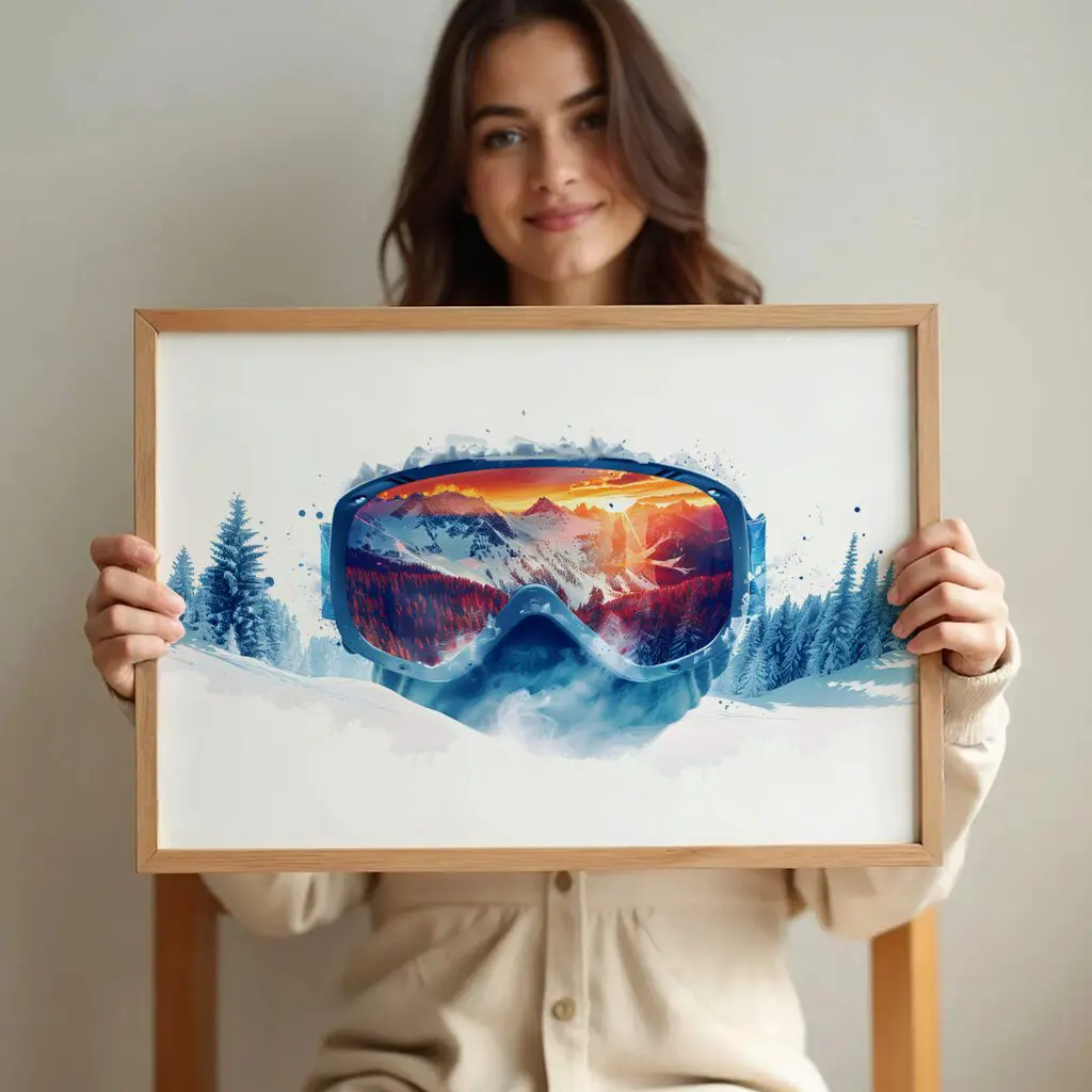 Ski Poster "Frozen Focus" 3 Ski Poster Frozen Focus10-A3-2