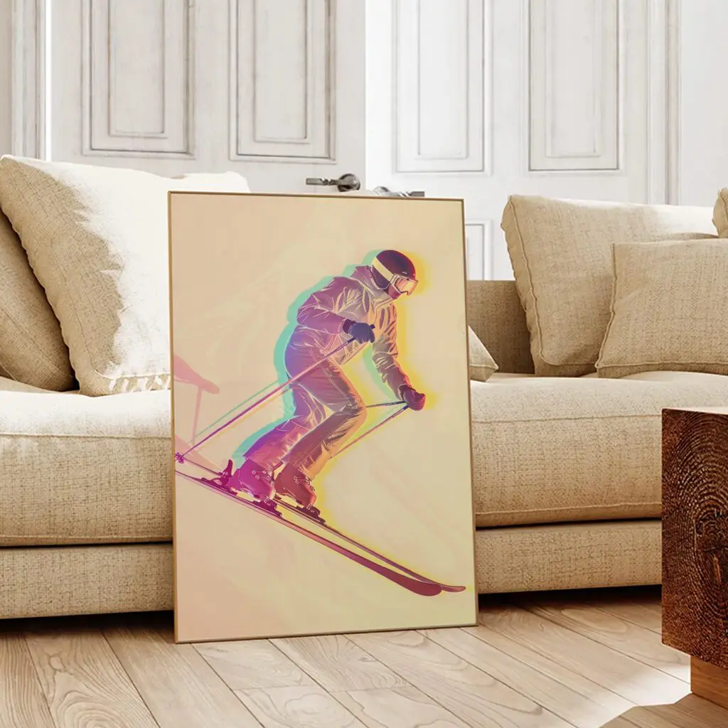 Ski Poster "Neon Descent" 2 Ski Poster Neon Descent6-A1-2
