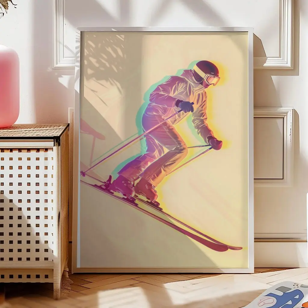 Ski Poster "Neon Descent" 3 Ski Poster Neon Descent6-A1
