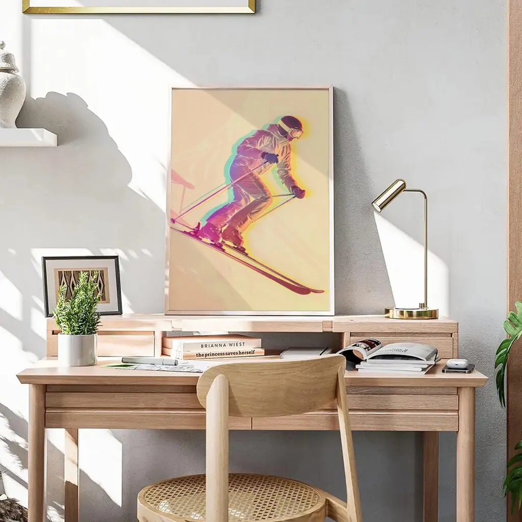 Ski Poster "Neon Descent" 5 Ski Poster Neon Descent6-A3