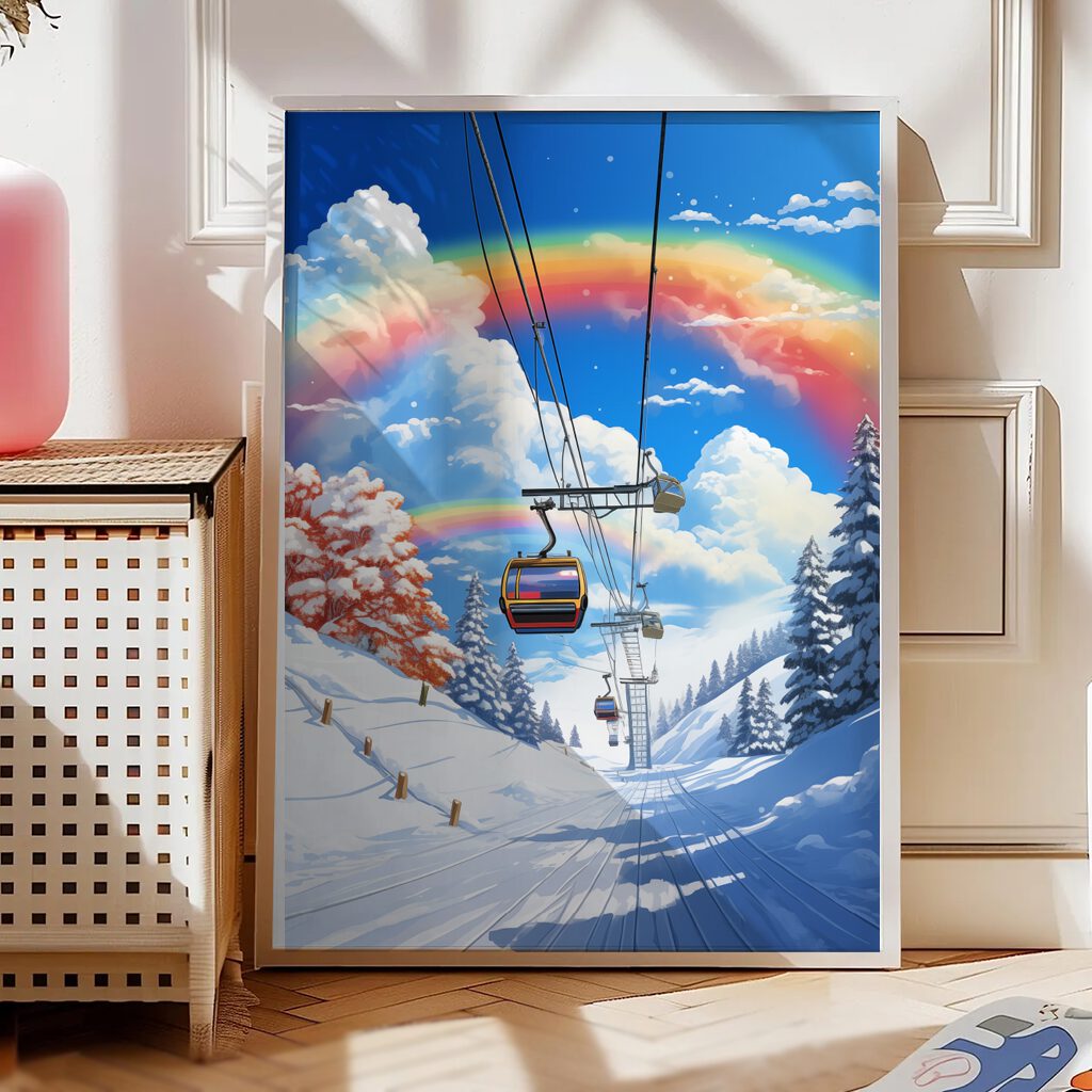 Ski Poster “Rainbow Ride”