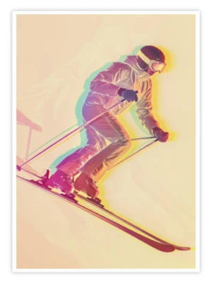 Ski Poster "Neon Descent"