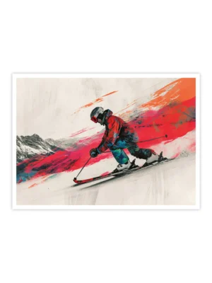 Ski-Poster-'Red-Line-Descent'-titelbild