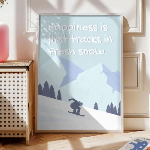 Snowboard Poster „First Tracks“